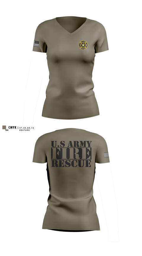 Womens Short Sleeve Vneck Shirt, U. S. ARMY FIRE RESCUE, Army, Teamtime, Team time, sublimation, custom sports apparel, team uniforms, spirit wear, spiritwear, sports uniforms, custom shirts, team store, custom team store, fundraiser sports, apparel fundraiser