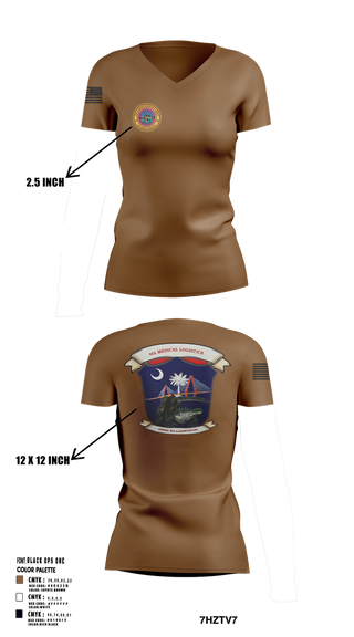 Womens Short Sleeve Vneck Shirt, 4th Medical Logistics, Marines, Teamtime, Team time, sublimation, custom sports apparel, team uniforms, spirit wear, spiritwear, sports uniforms, custom shirts, team store, custom team store, fundraiser sports, apparel fundraiser