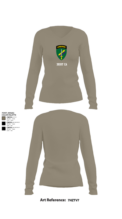 321st CA 45923194 Women's Long Sleeve V-neck Shirt - 62