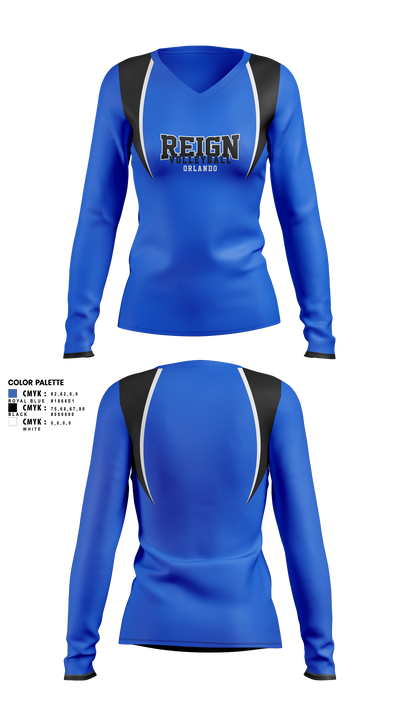 Reign volleyball Orlando Women's Long Sleeve V-neck Shirt - 1