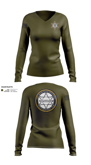 Womens Long Sleeve Vneck Shirt, CRT, Police, Teamtime, Team time, sublimation, custom sports apparel, team uniforms, spirit wear, spiritwear, sports uniforms, custom shirts, team store, custom team store, fundraiser sports, apparel fundraiser