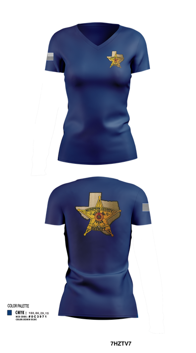 Hudspeth county sheriff office 47128359 Women's Short Sleeve V-neck Shirt - 2
