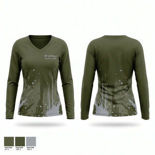 Womens Long Sleeve Vneck Shirt, Brooklyn prime time, Men's Basketball, Teamtime, Team time, sublimation, custom sports apparel, team uniforms, spirit wear, spiritwear, sports uniforms, custom shirts, team store, custom team store, fundraiser sports, apparel fundraiser