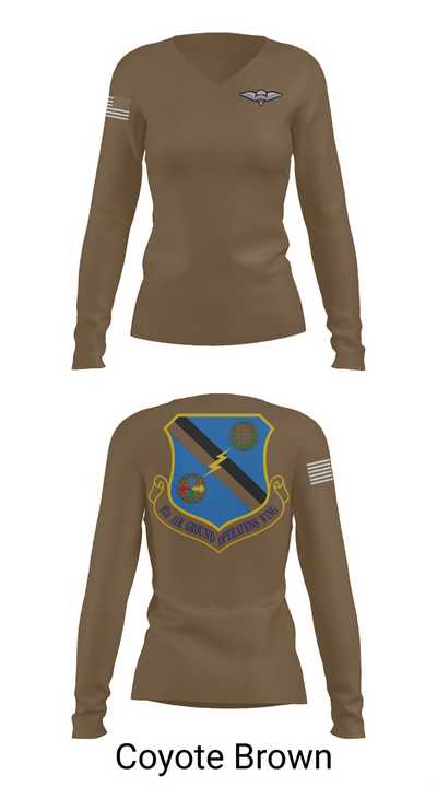 93rd AGOW 64240492 Women's Long Sleeve V-neck Shirt - 17