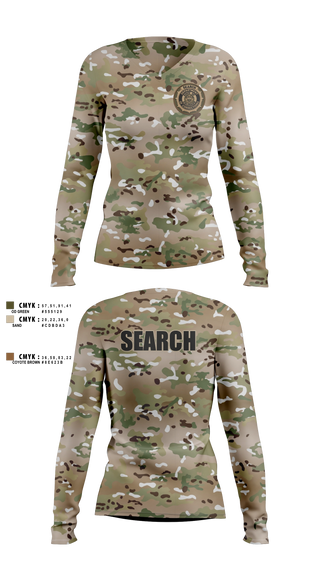 Womens Long Sleeve Vneck Shirt, BVCC Search Team, Police, Teamtime, Team time, sublimation, custom sports apparel, team uniforms, spirit wear, spiritwear, sports uniforms, custom shirts, team store, custom team store, fundraiser sports, apparel fundraiser