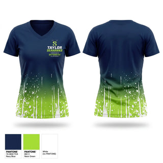 Womens Short Sleeve Vneck Shirt, Taylor Seahawks, , Teamtime, Team time, sublimation, custom sports apparel, team uniforms, spirit wear, spiritwear, sports uniforms, custom shirts, team store, custom team store, fundraiser sports, apparel fundraiser