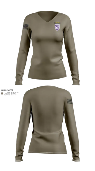 Womens Long Sleeve Vneck Shirt, 360 CA BDE (Airborne), Army, Teamtime, Team time, sublimation, custom sports apparel, team uniforms, spirit wear, spiritwear, sports uniforms, custom shirts, team store, custom team store, fundraiser sports, apparel fundraiser