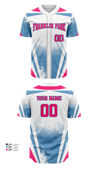 Full Button Baseball Jersey, Franklin Park Vipers, Baseball, Teamtime, Team time, sublimation, custom sports apparel, team uniforms, spirit wear, spiritwear, sports uniforms, custom shirts, team store, custom team store, fundraiser sports, apparel fundraiser