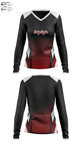 Womens Long Sleeve Vneck Shirt, Lady Eagles, Women's Basketball, Teamtime, Team time, sublimation, custom sports apparel, team uniforms, spirit wear, spiritwear, sports uniforms, custom shirts, team store, custom team store, fundraiser sports, apparel fundraiser