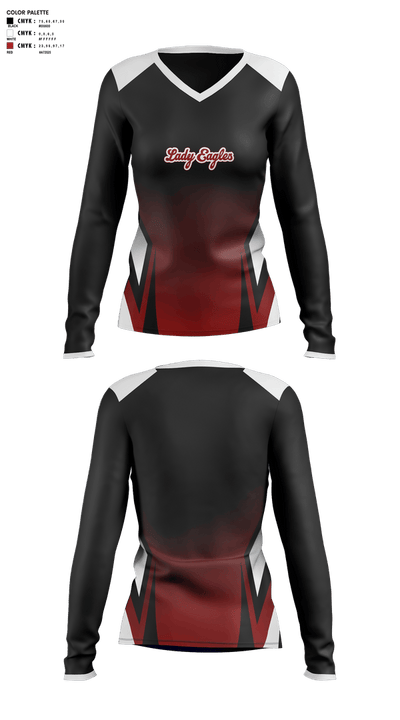 Lady Eagles 14237894 Women's Long Sleeve V-neck Shirt - 1