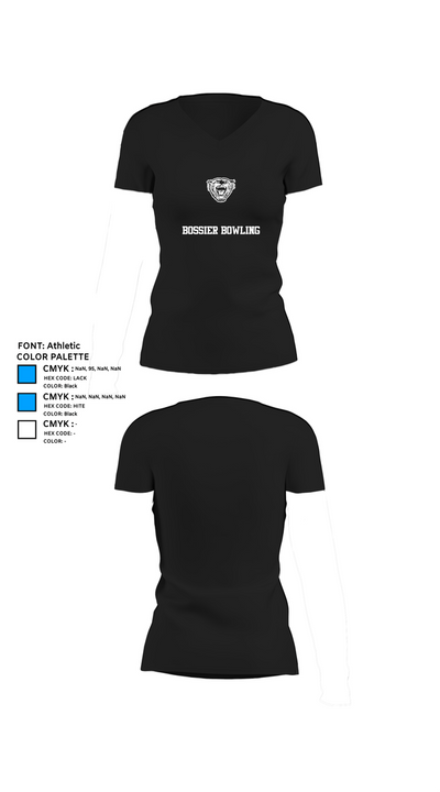 Bossier Bowling 74078660 Women's Short Sleeve V-neck Shirt - 37