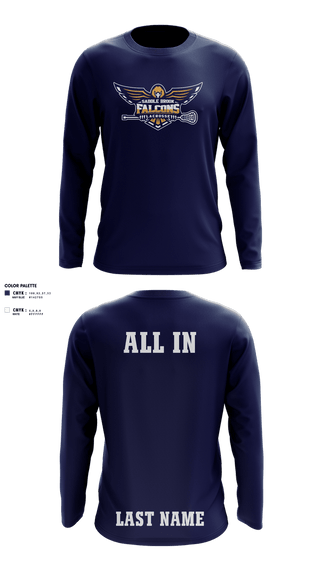 Long Sleeve Performance Shirt, Saddle Brook Falcons Lacrosse, Men's Lacrosse, Teamtime, Team time, sublimation, custom sports apparel, team uniforms, spirit wear, spiritwear, sports uniforms, custom shirts, team store, custom team store, fundraiser sports, apparel fundraiser