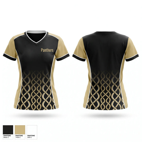 Womens Short Sleeve Vneck Shirt, Panthers, Baseball, Teamtime, Team time, sublimation, custom sports apparel, team uniforms, spirit wear, spiritwear, sports uniforms, custom shirts, team store, custom team store, fundraiser sports, apparel fundraiser