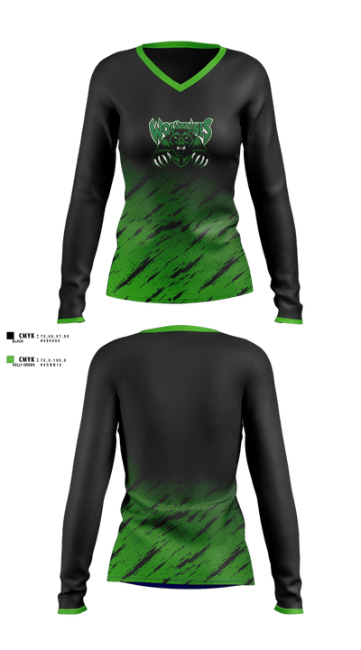 Wolverines 91326772 Women's Long Sleeve V-neck Shirt - 1