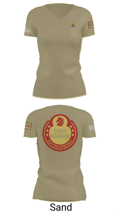 560th Redhorse Unit 43549441 Women's Short Sleeve V-neck Shirt - 88