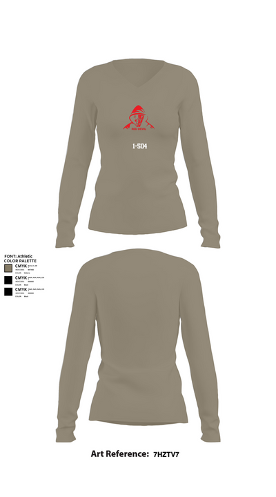 1-504 14015106 Women's Long Sleeve V-neck Shirt - 62