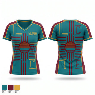Womens Short Sleeve Vneck Shirt, Las Cruces Aquatic Team, Swimming, Teamtime, Team time, sublimation, custom sports apparel, team uniforms, spirit wear, spiritwear, sports uniforms, custom shirts, team store, custom team store, fundraiser sports, apparel fundraiser