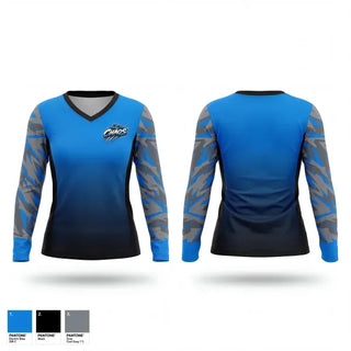 Womens Long Sleeve Vneck Shirt, CC Chaos, Softball, Teamtime, Team time, sublimation, custom sports apparel, team uniforms, spirit wear, spiritwear, sports uniforms, custom shirts, team store, custom team store, fundraiser sports, apparel fundraiser