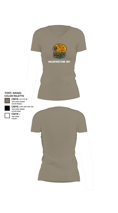 MACARTHUR PARK UNIT 16981211 Women's Short Sleeve V-neck Shirt - 61