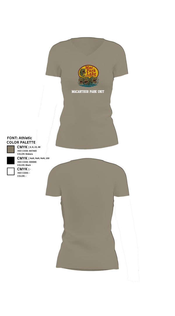 Womens Short Sleeve Vneck Shirt, MACARTHUR PARK UNIT, , Teamtime, Team time, sublimation, custom sports apparel, team uniforms, spirit wear, spiritwear, sports uniforms, custom shirts, team store, custom team store, fundraiser sports, apparel fundraiser