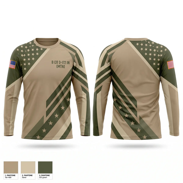 Long Sleeve Performance Shirt, B CO 3-172 IN (MTN), National Guard, Teamtime, Team time, sublimation, custom sports apparel, team uniforms, spirit wear, spiritwear, sports uniforms, custom shirts, team store, custom team store, fundraiser sports, apparel fundraiser