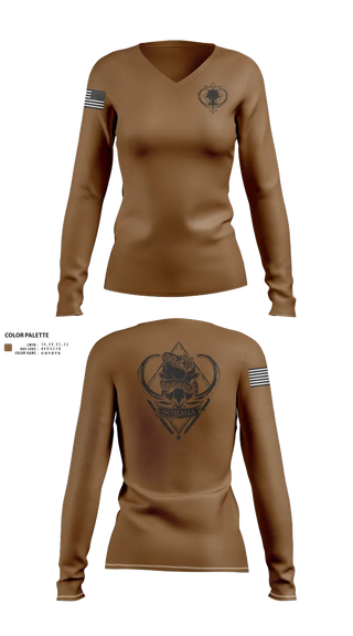 Womens Long Sleeve Vneck Shirt, CJTF-HOA, Army, Teamtime, Team time, sublimation, custom sports apparel, team uniforms, spirit wear, spiritwear, sports uniforms, custom shirts, team store, custom team store, fundraiser sports, apparel fundraiser