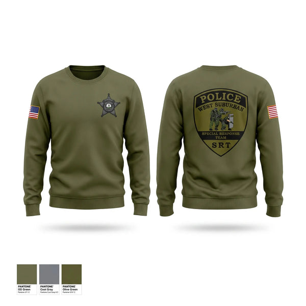 Crew Neck Sweatshirt, West Suburban SRT, Police, Teamtime, Team time, sublimation, custom sports apparel, team uniforms, spirit wear, spiritwear, sports uniforms, custom shirts, team store, custom team store, fundraiser sports, apparel fundraiser