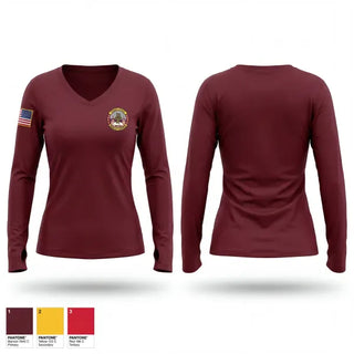 Womens Long Sleeve Vneck Shirt, Charlie conquerors, Air Force, Teamtime, Team time, sublimation, custom sports apparel, team uniforms, spirit wear, spiritwear, sports uniforms, custom shirts, team store, custom team store, fundraiser sports, apparel fundraiser