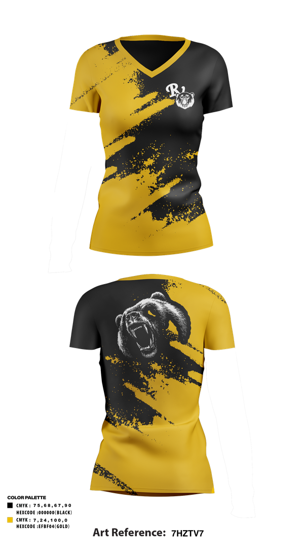 Womens Short Sleeve Vneck Shirt, River View Black Bears, Swimming, Teamtime, Team time, sublimation, custom sports apparel, team uniforms, spirit wear, spiritwear, sports uniforms, custom shirts, team store, custom team store, fundraiser sports, apparel fundraiser
