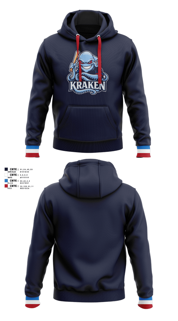 Hoodie, Kraken, Baseball, Teamtime, Team time, sublimation, custom sports apparel, team uniforms, spirit wear, spiritwear, sports uniforms, custom shirts, team store, custom team store, fundraiser sports, apparel fundraiser