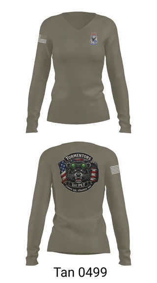 Womens Long Sleeve Vneck Shirt, A CO 2-505, Army, Teamtime, Team time, sublimation, custom sports apparel, team uniforms, spirit wear, spiritwear, sports uniforms, custom shirts, team store, custom team store, fundraiser sports, apparel fundraiser