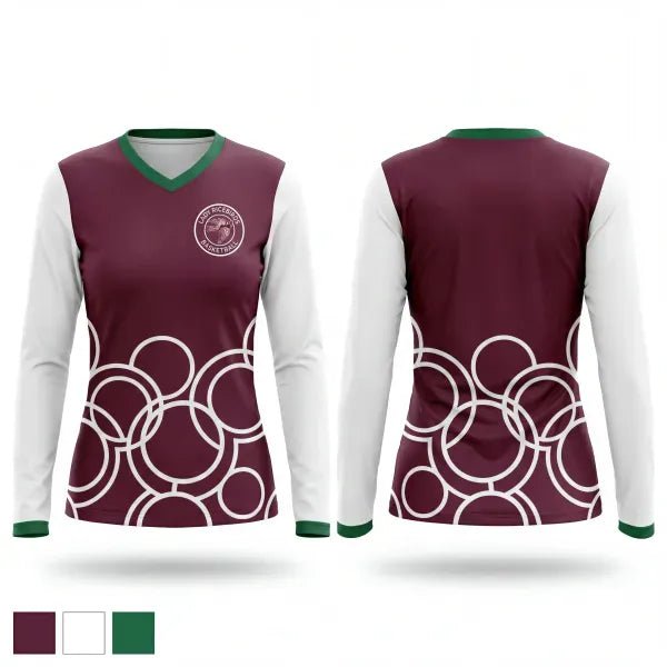 Womens Long Sleeve Vneck Shirt, Lady Ricebirds, Women's Basketball, Teamtime, Team time, sublimation, custom sports apparel, team uniforms, spirit wear, spiritwear, sports uniforms, custom shirts, team store, custom team store, fundraiser sports, apparel fundraiser