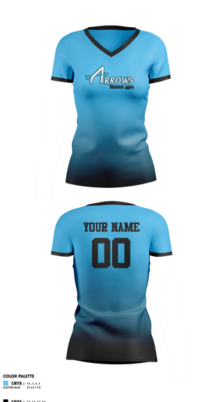Womens Short Sleeve Vneck Shirt, Arrows, Softball, Teamtime, Team time, sublimation, custom sports apparel, team uniforms, spirit wear, spiritwear, sports uniforms, custom shirts, team store, custom team store, fundraiser sports, apparel fundraiser