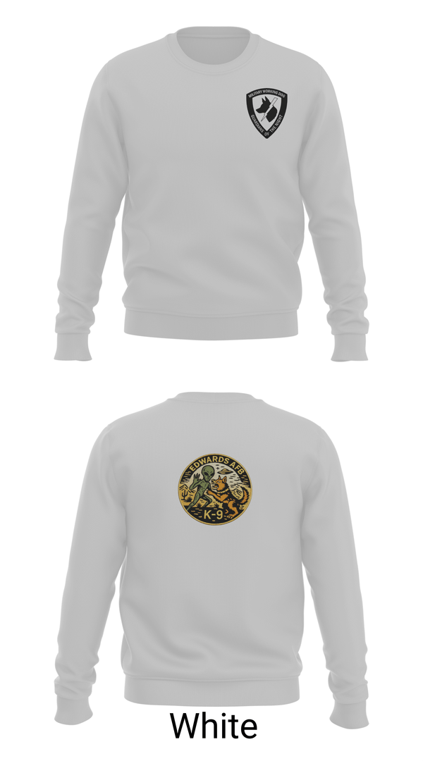 Crew Neck Sweatshirt, 412th Military Working Dog, Air Force, Teamtime, Team time, sublimation, custom sports apparel, team uniforms, spirit wear, spiritwear, sports uniforms, custom shirts, team store, custom team store, fundraiser sports, apparel fundraiser