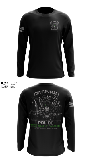 Long Sleeve Performance Shirt, Cincinnati Police Night Shift, Police, Teamtime, Team time, sublimation, custom sports apparel, team uniforms, spirit wear, spiritwear, sports uniforms, custom shirts, team store, custom team store, fundraiser sports, apparel fundraiser