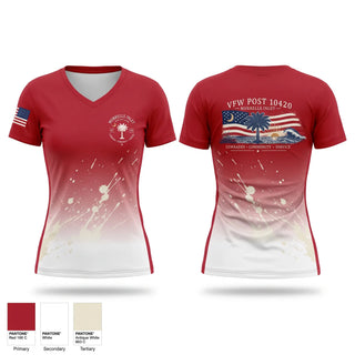 Womens Short Sleeve Vneck Shirt, VFW post 10420, , Teamtime, Team time, sublimation, custom sports apparel, team uniforms, spirit wear, spiritwear, sports uniforms, custom shirts, team store, custom team store, fundraiser sports, apparel fundraiser