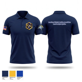 Short Sleeve Performance Polo, American Criminal Justice Association, Police, Teamtime, Team time, sublimation, custom sports apparel, team uniforms, spirit wear, spiritwear, sports uniforms, custom shirts, team store, custom team store, fundraiser sports, apparel fundraiser
