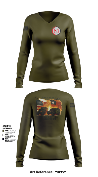 ManTech 79829219 Women's Long Sleeve V-neck Shirt - 104