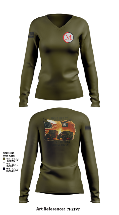 Womens Long Sleeve Vneck Shirt, ManTech, , Teamtime, Team time, sublimation, custom sports apparel, team uniforms, spirit wear, spiritwear, sports uniforms, custom shirts, team store, custom team store, fundraiser sports, apparel fundraiser
