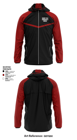 Windbreaker, Sandy Run Cardinals, Cheer, Teamtime, Team time, sublimation, custom sports apparel, team uniforms, spirit wear, spiritwear, sports uniforms, custom shirts, team store, custom team store, fundraiser sports, apparel fundraiser