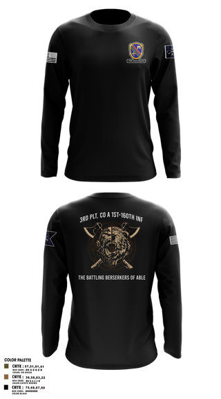 Long Sleeve Performance Shirt, Co A, 1st-160th INF, 79th IBCT, , Teamtime, Team time, sublimation, custom sports apparel, team uniforms, spirit wear, spiritwear, sports uniforms, custom shirts, team store, custom team store, fundraiser sports, apparel fundraiser