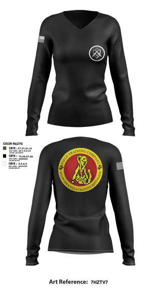 Women's Long Sleeve Vneck Shirt, Weapons Field Training, , Teamtime, Team time, sublimation, custom sports apparel, team uniforms, spirit wear, spiritwear, sports uniforms, custom shirts, team store, custom team store, fundraiser sports, apparel fundraiser