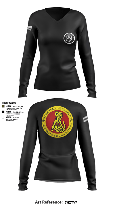 Weapons Field Training 21239816 Women's Long Sleeve V-neck Shirt - 3