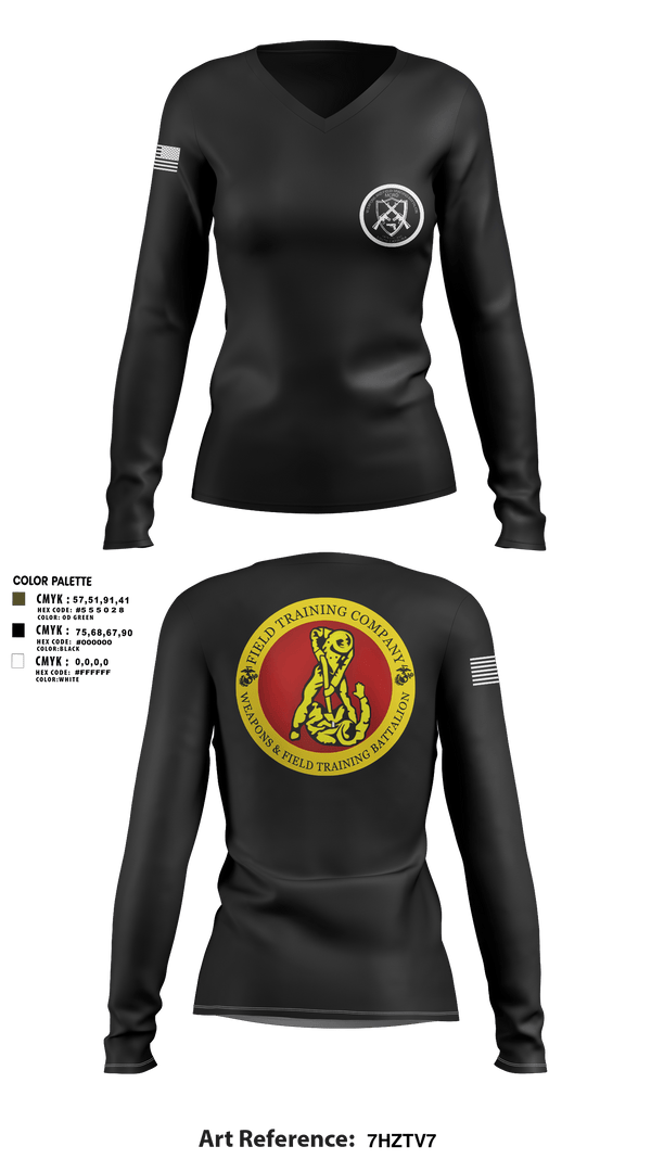 Women's Long Sleeve Vneck Shirt, Weapons Field Training, , Teamtime, Team time, sublimation, custom sports apparel, team uniforms, spirit wear, spiritwear, sports uniforms, custom shirts, team store, custom team store, fundraiser sports, apparel fundraiser