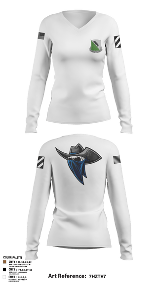 Women's Long Sleeve Vneck Shirt, A-Co 2-69AR, Army, Teamtime, Team time, sublimation, custom sports apparel, team uniforms, spirit wear, spiritwear, sports uniforms, custom shirts, team store, custom team store, fundraiser sports, apparel fundraiser