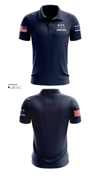 Short Sleeve Performance Polo, B.Y.E. AMBULANCE SERVICE INC., EMS/EMT, Teamtime, Team time, sublimation, custom sports apparel, team uniforms, spirit wear, spiritwear, sports uniforms, custom shirts, team store, custom team store, fundraiser sports, apparel fundraiser