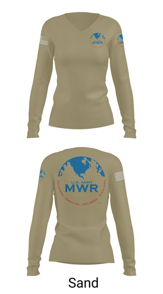 Womens Long Sleeve Vneck Shirt, FAMILY AND MORALE, WELFARE AND RECREATION, , Teamtime, Team time, sublimation, custom sports apparel, team uniforms, spirit wear, spiritwear, sports uniforms, custom shirts, team store, custom team store, fundraiser sports, apparel fundraiser