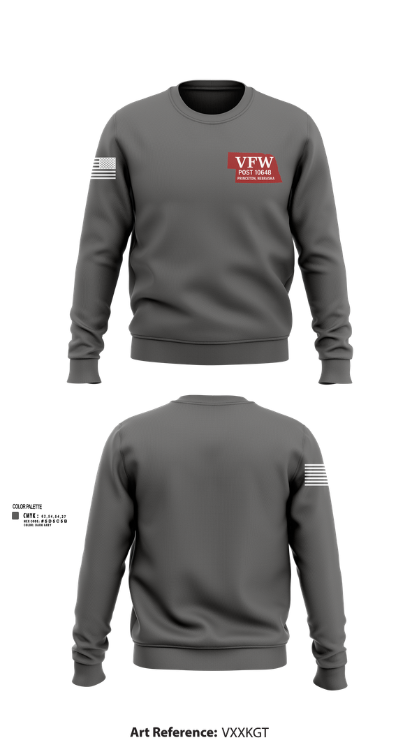 Crew Neck Sweatshirt, VFW Post 10648, , Teamtime, Team time, sublimation, custom sports apparel, team uniforms, spirit wear, spiritwear, sports uniforms, custom shirts, team store, custom team store, fundraiser sports, apparel fundraiser