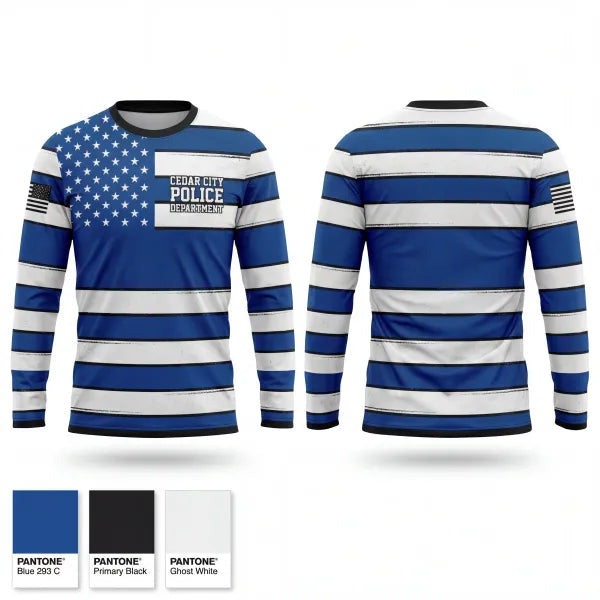 Long Sleeve Performance Shirt, Cedar City Police Department, Police, Teamtime, Team time, sublimation, custom sports apparel, team uniforms, spirit wear, spiritwear, sports uniforms, custom shirts, team store, custom team store, fundraiser sports, apparel fundraiser