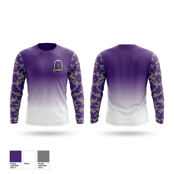 Long Sleeve Performance Shirt, Oakwood Comets, , Teamtime, Team time, sublimation, custom sports apparel, team uniforms, spirit wear, spiritwear, sports uniforms, custom shirts, team store, custom team store, fundraiser sports, apparel fundraiser